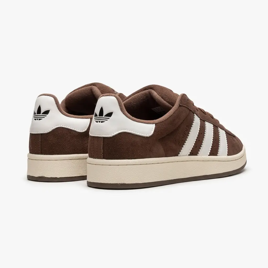 adidas campus brown backview vorax Ténis Adidas Campus Brown para homem com interior acolchoado e conforto para uso diário.