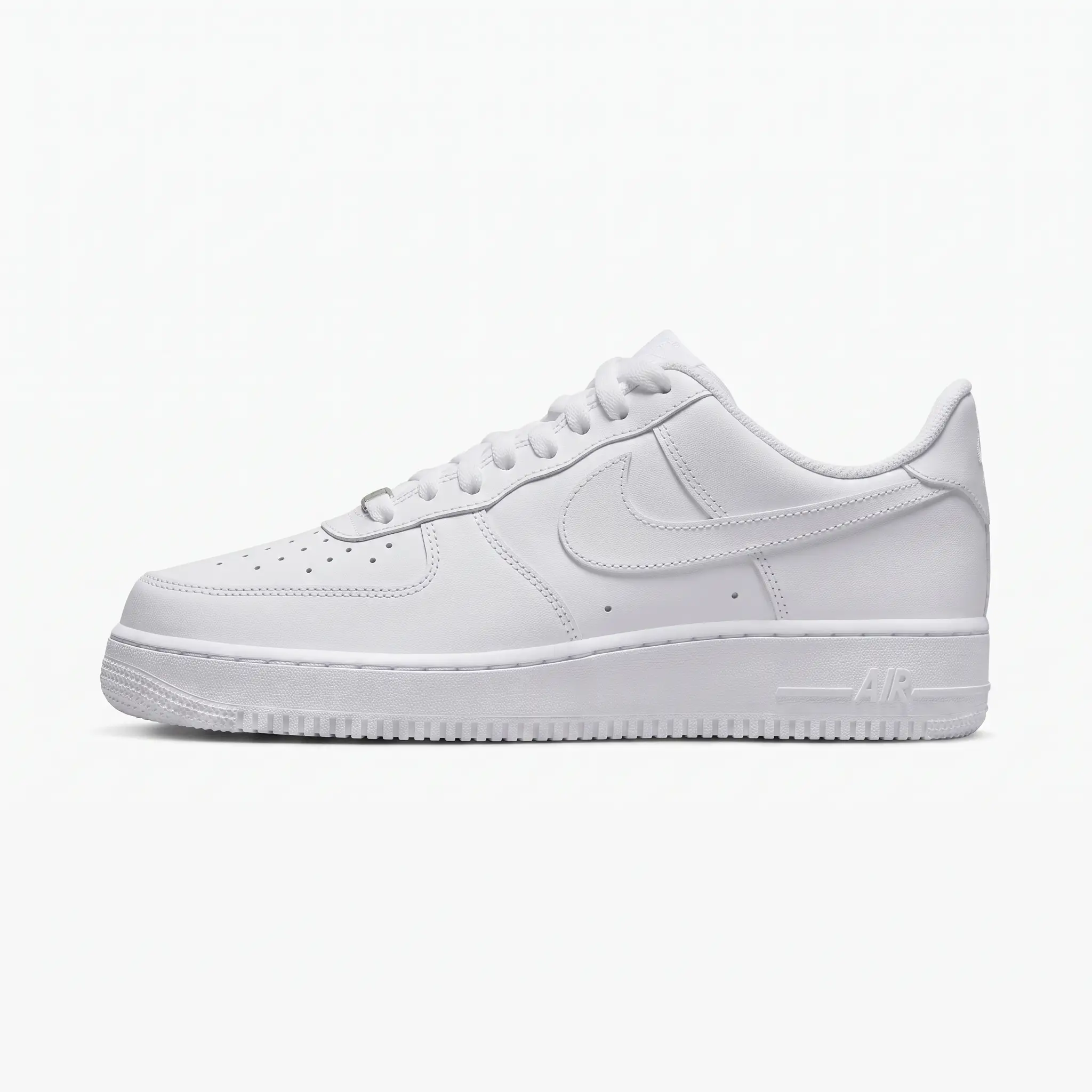 Nike Air Force 1 Triple White Homem - Vista Lateral Nike Air Force 1 Triple White para homem vista lateral