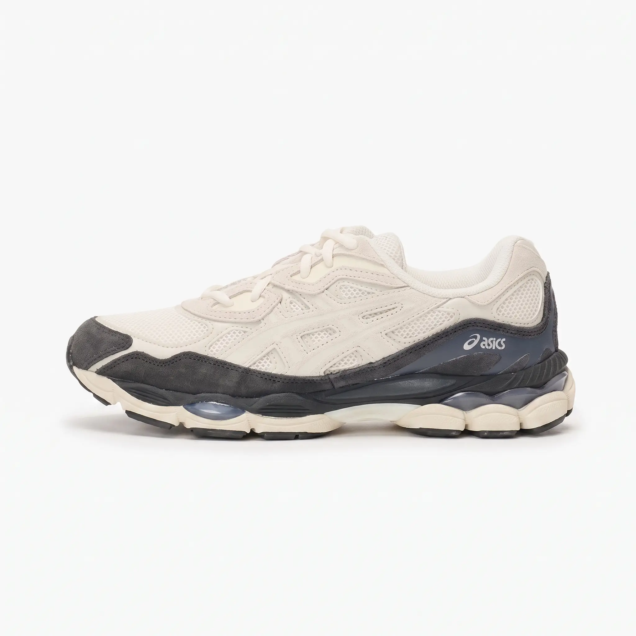asics gel nyc smoke grey side view vorax Asics Gel NYC Smoke Grey em cinzento para homem e mulher