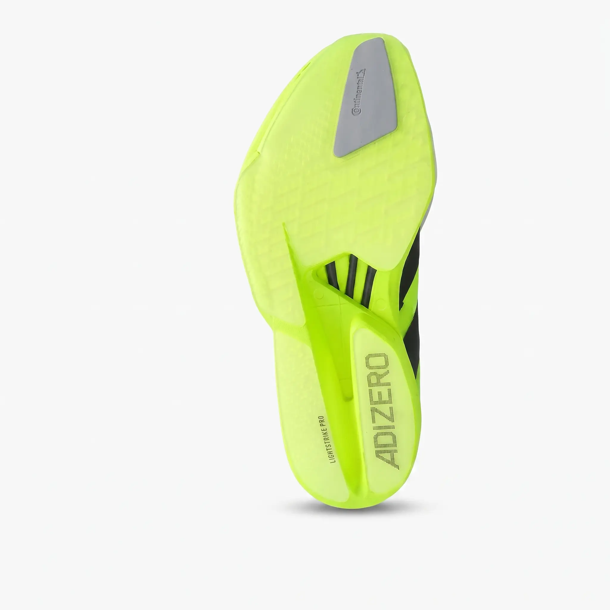 Adidas Adizero Adios Pro 4 Lucid Lemon – Sola Sola dos Adidas Adizero Adios Pro 4 Lucid Lemon com elevada aderência.