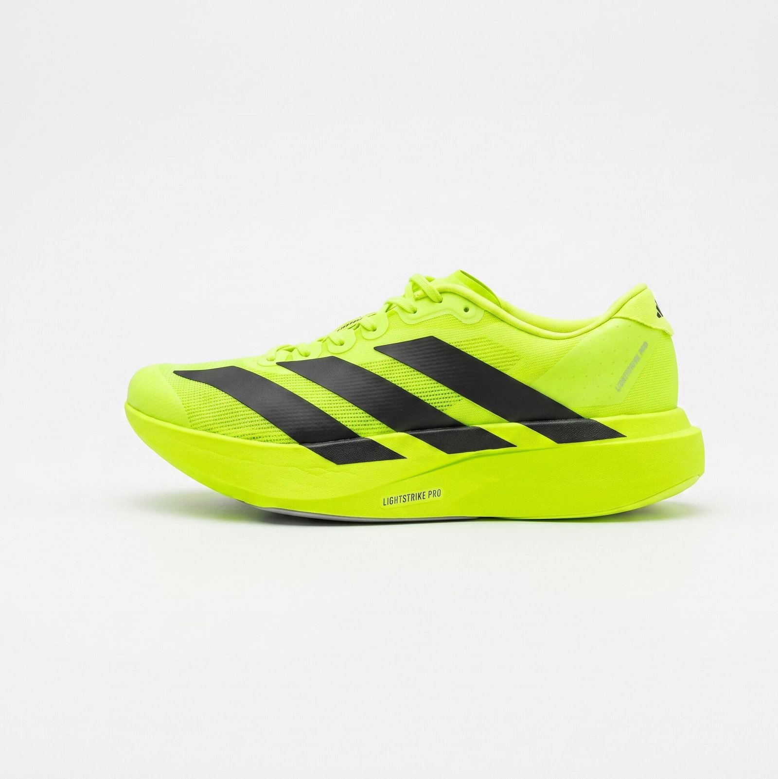 Adidas Adizero Evo SL Yellow Black – Vista Lateral Exterior Adidas Adizero Evo SL Yellow Black vista lateral exterior.