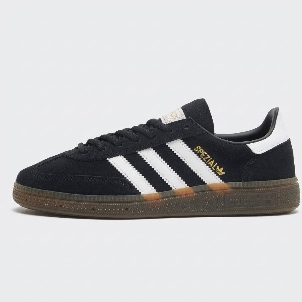 Adidas Spezial Black – Um clássico da Adidas Originals que nunca sai de moda. Adidas Spezial Black em camurça premium preta com design clássico Adidas Originals e sola de borracha natural.