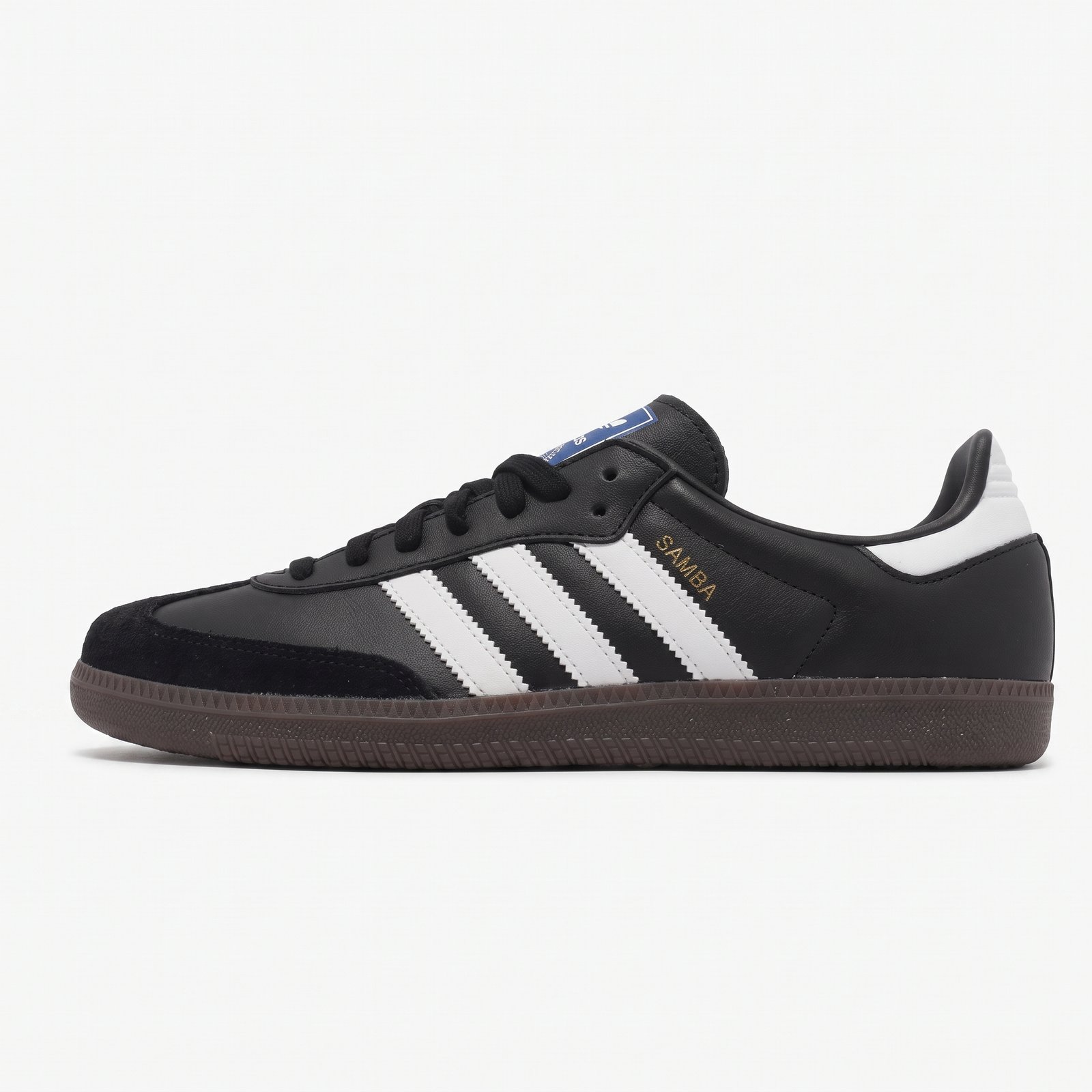 sneakers (3).png 2k 202607301714 Adidas Samba Core Black em pele premium preta com três riscas brancas e sola de borracha natural.