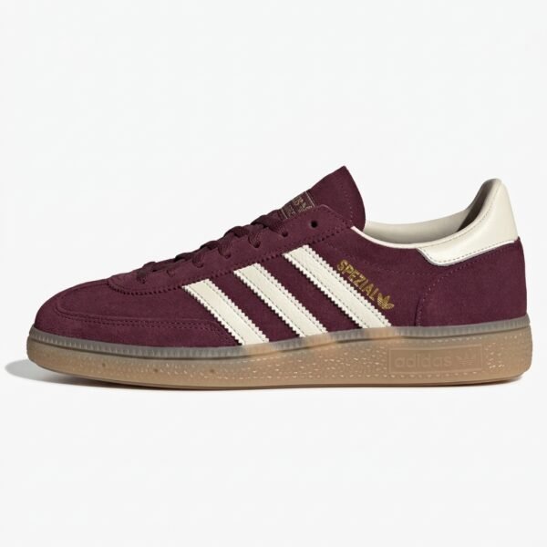Adidas Spezial Shadow Maroon em camurça premium com design retro Adidas Originals e sola de borracha natural.
