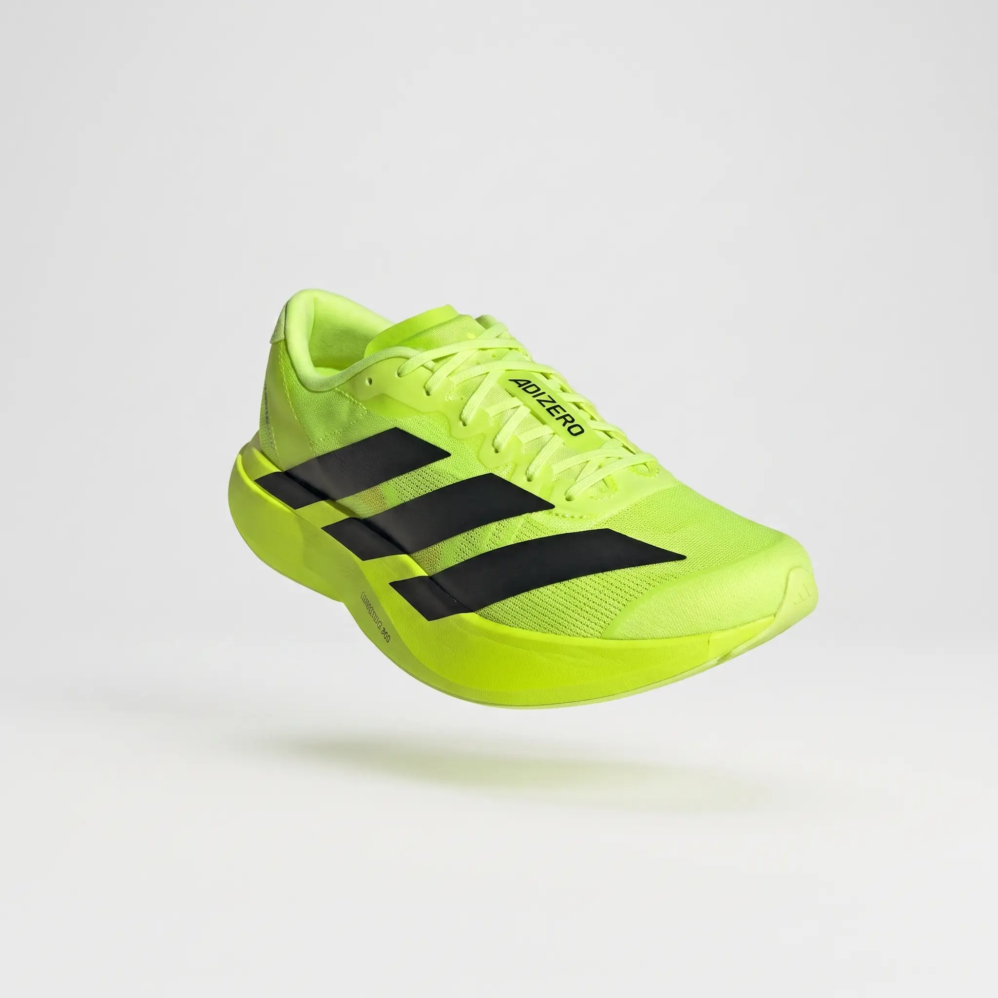 Adidas Adizero Evo SL Yellow Black – Vista Lateral Exterior Adidas Adizero Evo SL Yellow Black vista lateral exterior.