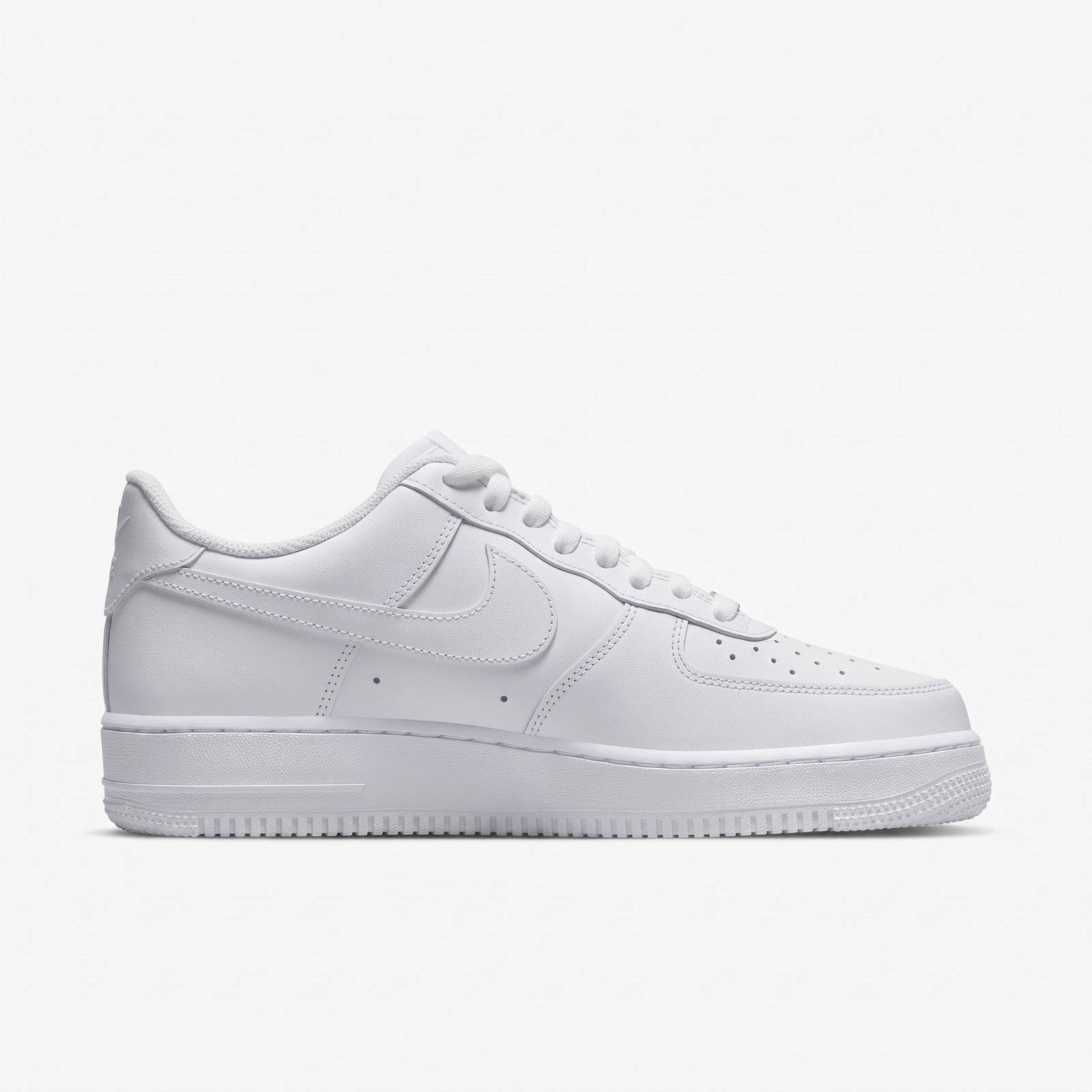Nike Air Force 1 Triple White Homem - Vista Lateral Nike Air Force 1 Triple White para homem vista lateral