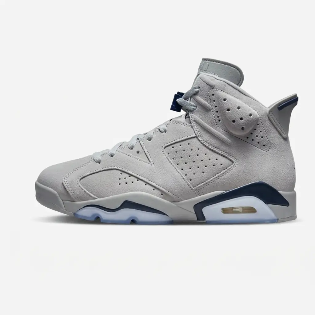 air jordan 6 georgetown vista lateral Air Jordan 6 Georgetown cinzento e azul
