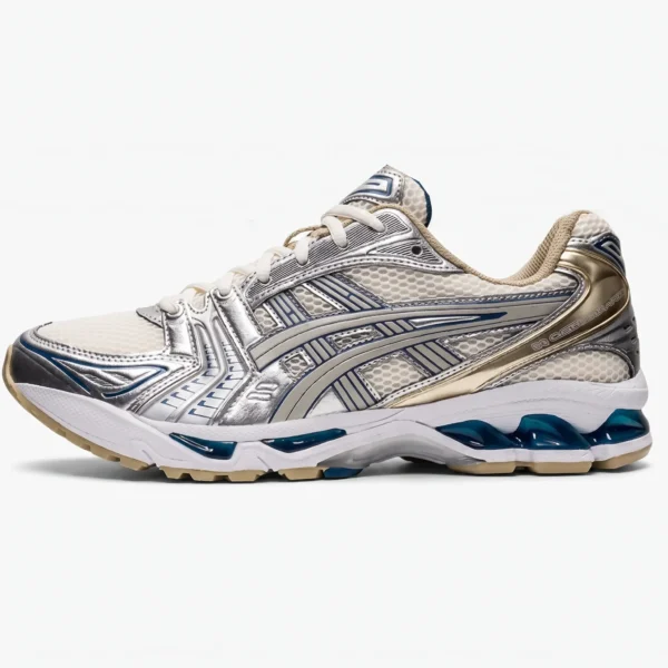 ASICS Gel-Kayano 14 Cream Pure Silver vista lateral exterior.