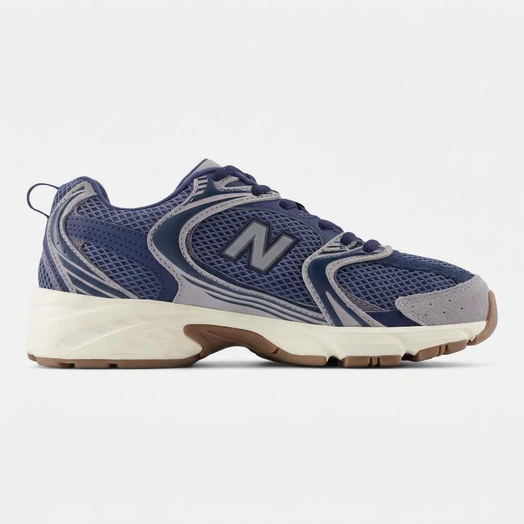 Detalhes New Balance 530 Navy Vintage Detalhe das New Balance 530 Navy Vintage