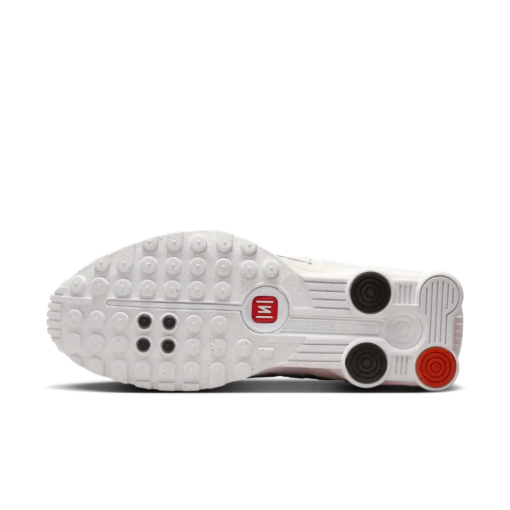 Nike Shox R4 branco vermelho e preto com colunas Shox nike shox r4 white red black