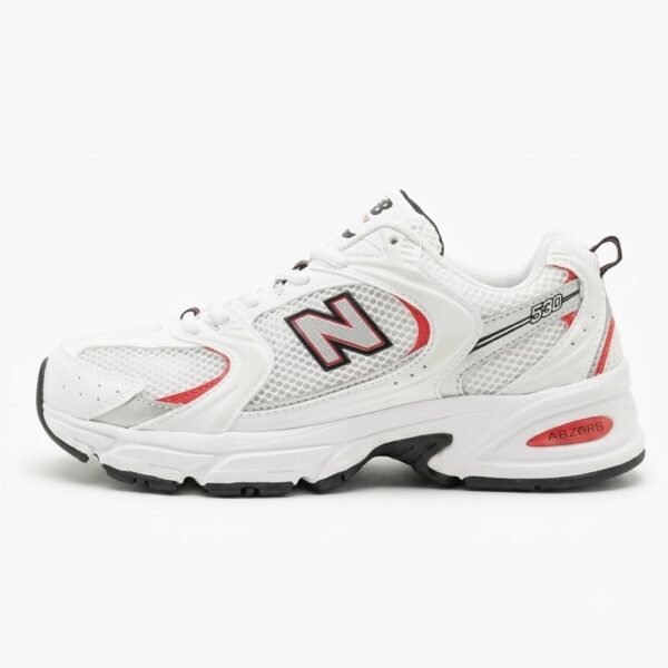 New Balance 530 White Red Black vista lateral