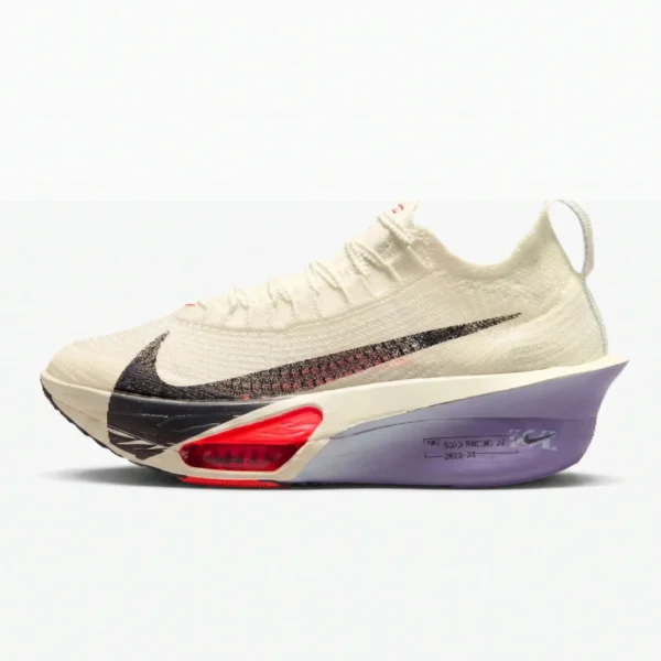 Nike Air Zoom Alphafly 3 Coconut vista lateral exterior.