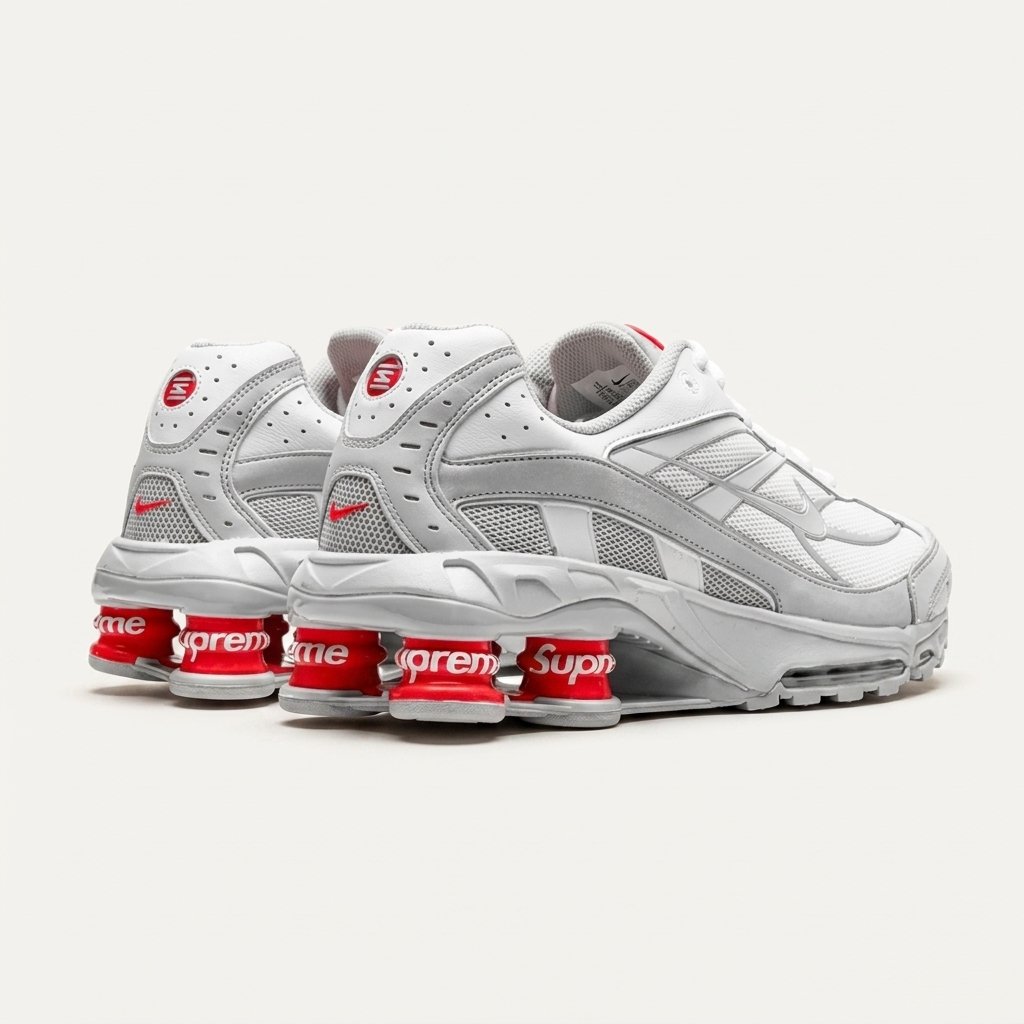 Ténis Nike Shox Ride 2 Supreme White para homem com amortecimento Nike Shox e Nike Air. Ténis Nike Shox Ride 2 Supreme White para homem com amortecimento Nike Shox e Nike Air.
