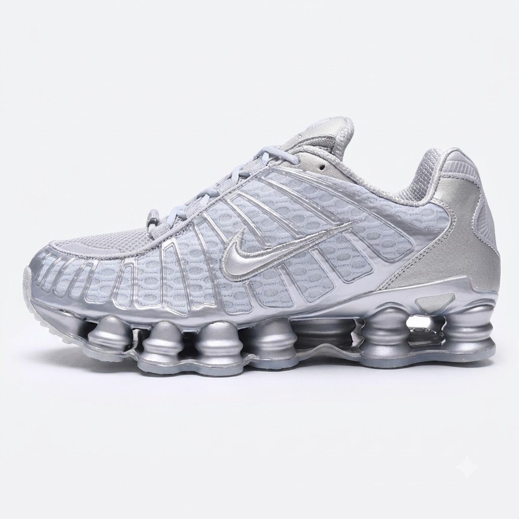 Nike Shox TL White Metallic Silver Nike Shox TL White Metallic Silver vista lateral para homem