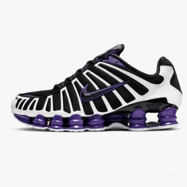 Nike Shox TL Black White Court Purple vista lateral para homem