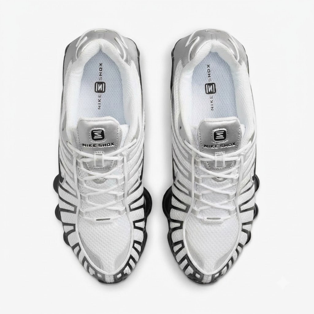 Nike Shox TL White Black Sneakers Nike Shox TL White Black Metallic Silver para homem