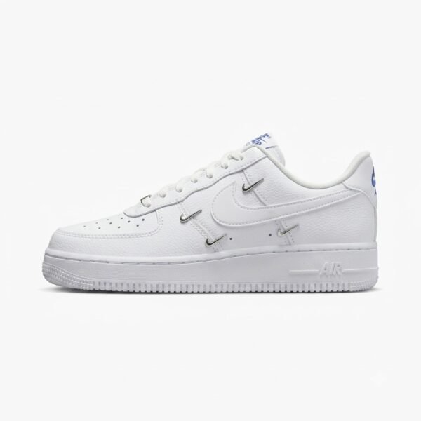 Nike Air Force 1 Mini Metallic Swooshes White vista lateral para homem
