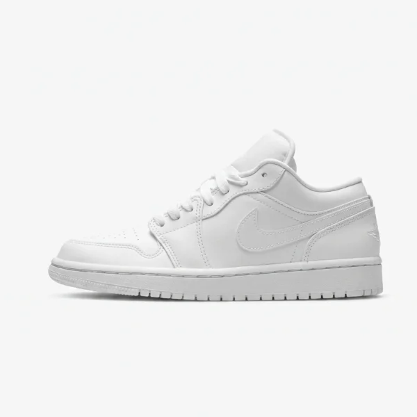 Air Jordan 1 Low Triple White 2022 branca vista lateral