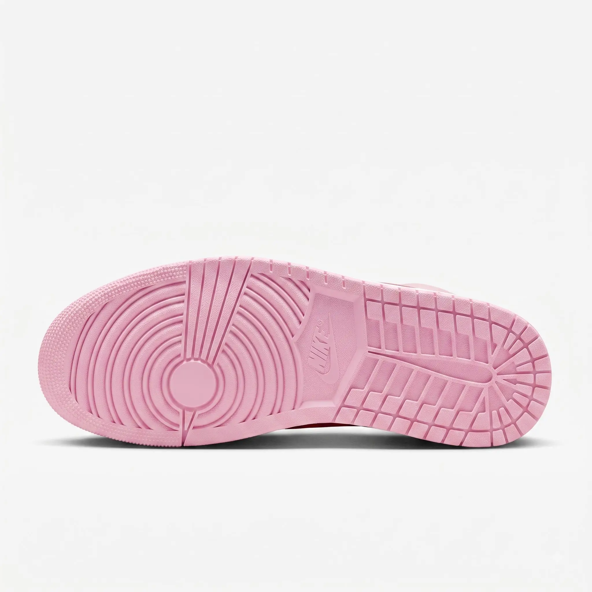 Air Jordan 1 Low Travis Scott Tropical Pink — Sola Sola da Air Jordan 1 Low Travis Scott rosa com padrão de tração