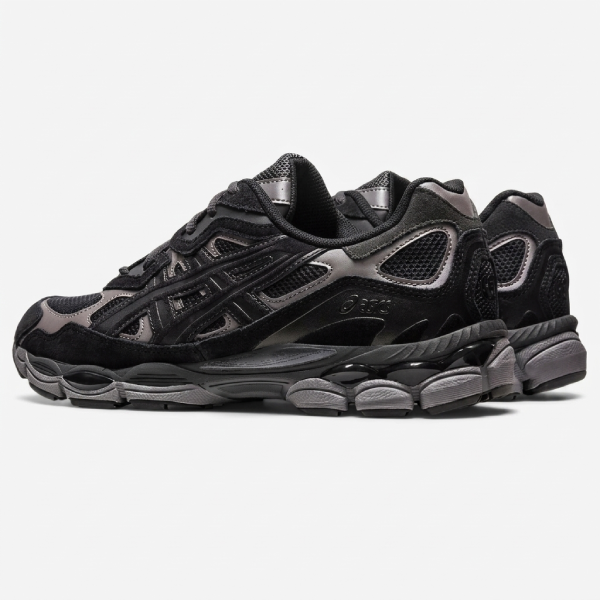 asics gel nyc graphite grey black vista de detalhe Detalhes das ASICS GEL-NYC Graphite Grey Black