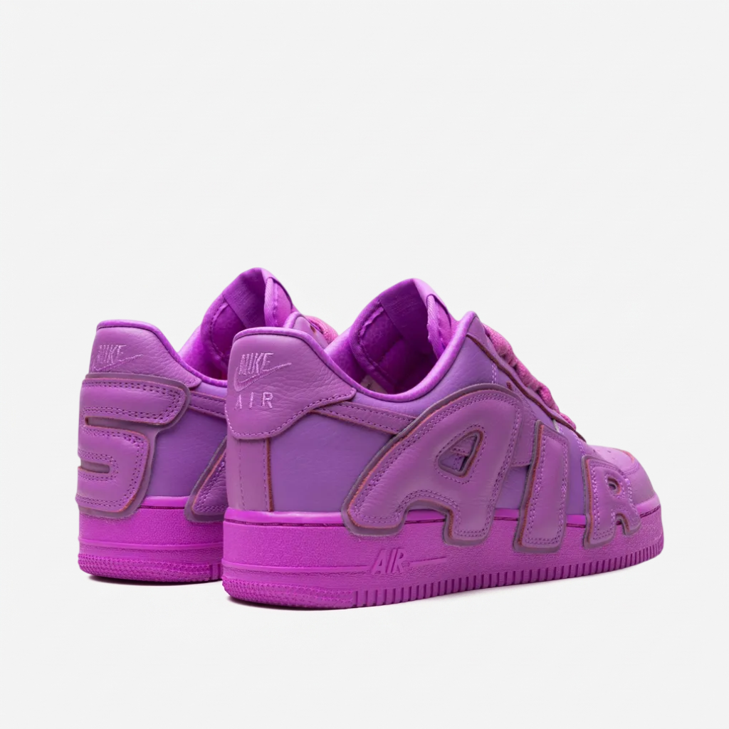 Nike Air Force 1 CPFM Fuchsia Dream — sola exterior Entressola e sola roxa da Air Force 1 CPFM Fuchsia Dream