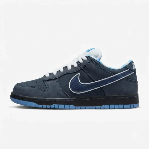 Nike SB Dunk Low Premium Blue Lobster vista lateral em tons Nightshade e Dark Slate