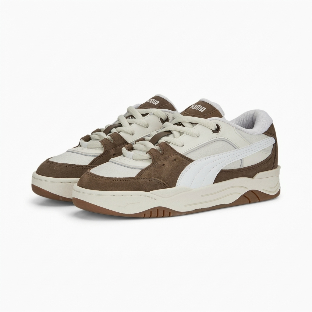Detalhes da PUMA 180 Dark Brown White PUMA 180 Dark Brown White vista superior