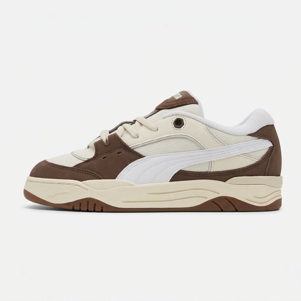 puma 180 dark brown white PUMA 180 Dark Brown White vista lateral