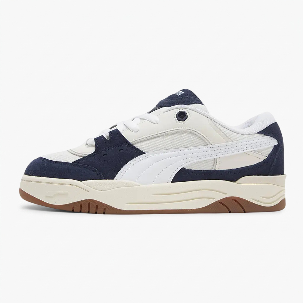 puma 180 vapor gray navy blazer gum PUMA 180 Vapor Gray Navy Blazer Gum vista lateral