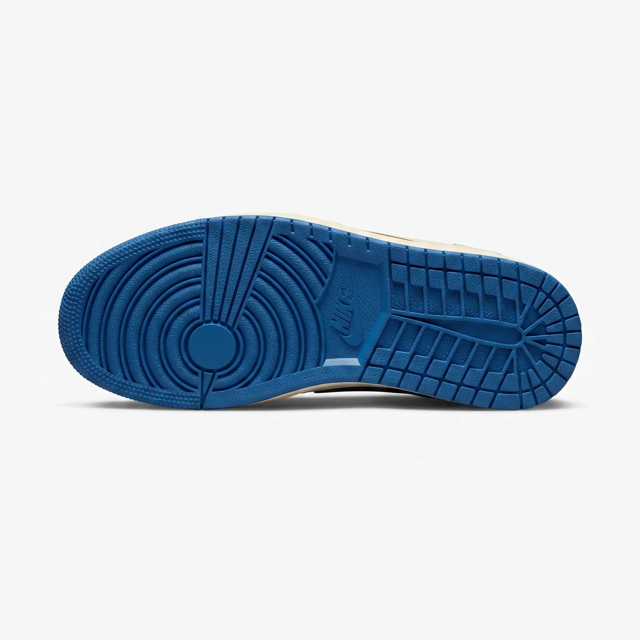 Air Jordan 1 Low Cactus Jack Fragment — Sola sola da air jordan 1 low cactus jack fragment em azul militar
